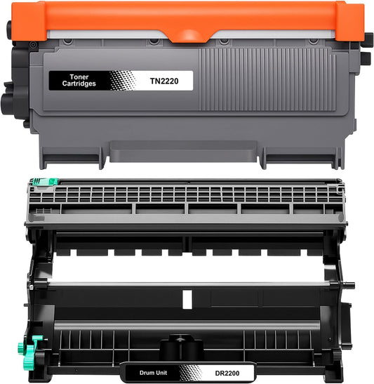 1X Toner TN2220 TN2010 e 1x Tamburo DR2200 compatibili per Brother HL-2215 HL-2240 HL-2240D HL-2240L HL-2250DN HL-2270DW MFC-7360N MFC-7460DN MFC-7860DW DCP-7055 DCP-7055W (Kit da 2)