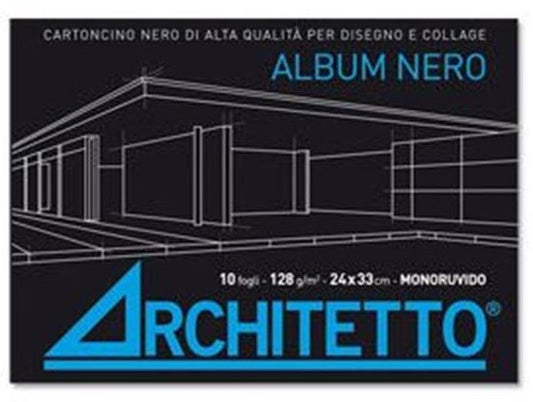 Album Disegno Nero - Carta Monoruvida - 24x33cm -128 g/m - Fogli 10 8026912901299