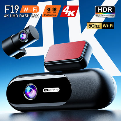 Dash Cam for Cas 4K UHD Recording Front Rear Car Camera HDR Night Vision Recorder Built in Wi-Fi Parking Mode