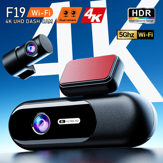 Dash Cam for Cas 4K UHD Recording Front Rear Car Camera HDR Night Vision Recorder Built in Wi-Fi Parking Mode