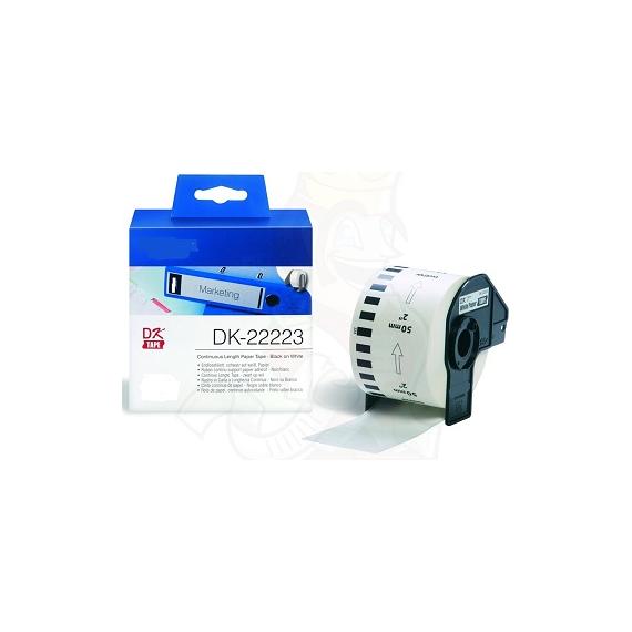 ETICHETTE DK22223 50mmX30.48metri COMPATIBILI BIANCHE ROTOLO CONTINUO PER BROTHER QL1000 1050 1060 WHITE DK-22223 CON SUPPORTO