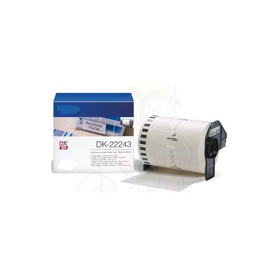 ETICHETTE DK22243 102mmX30.48metri COMPATIBILI BIANCHE ROTOLO CONTINUO PER BROTHER QL1000 1050 1060 WHITE DK-22243 CON SUPPORTO