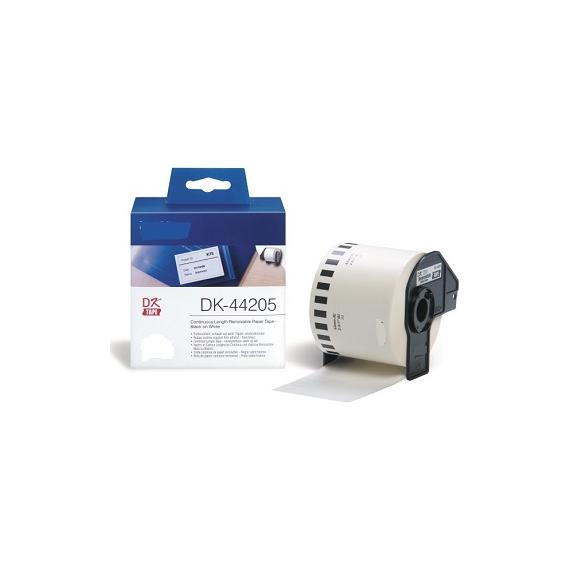 ETICHETTE DK44205 62mmX30.48metri RIMOVIBILI COMPATIBILI BIANCHE ROTOLO CONTINUO BROTHER QL1000 1050 1060 DK-44205 CON SUPPORTO