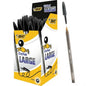 BIC Penne Nera a Sfera, Cristal Large, Punta Media, 1.6 mm, Confezione 50 Penne, Fornitura per Cancelleria Scuola e Ufficio