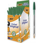 BIC Cristal Original, Penne Verde a Sfera, Punta Media, 1 mm, Confezione 50 Penne, Fornitura per Cancelleria Scuola e Ufficio